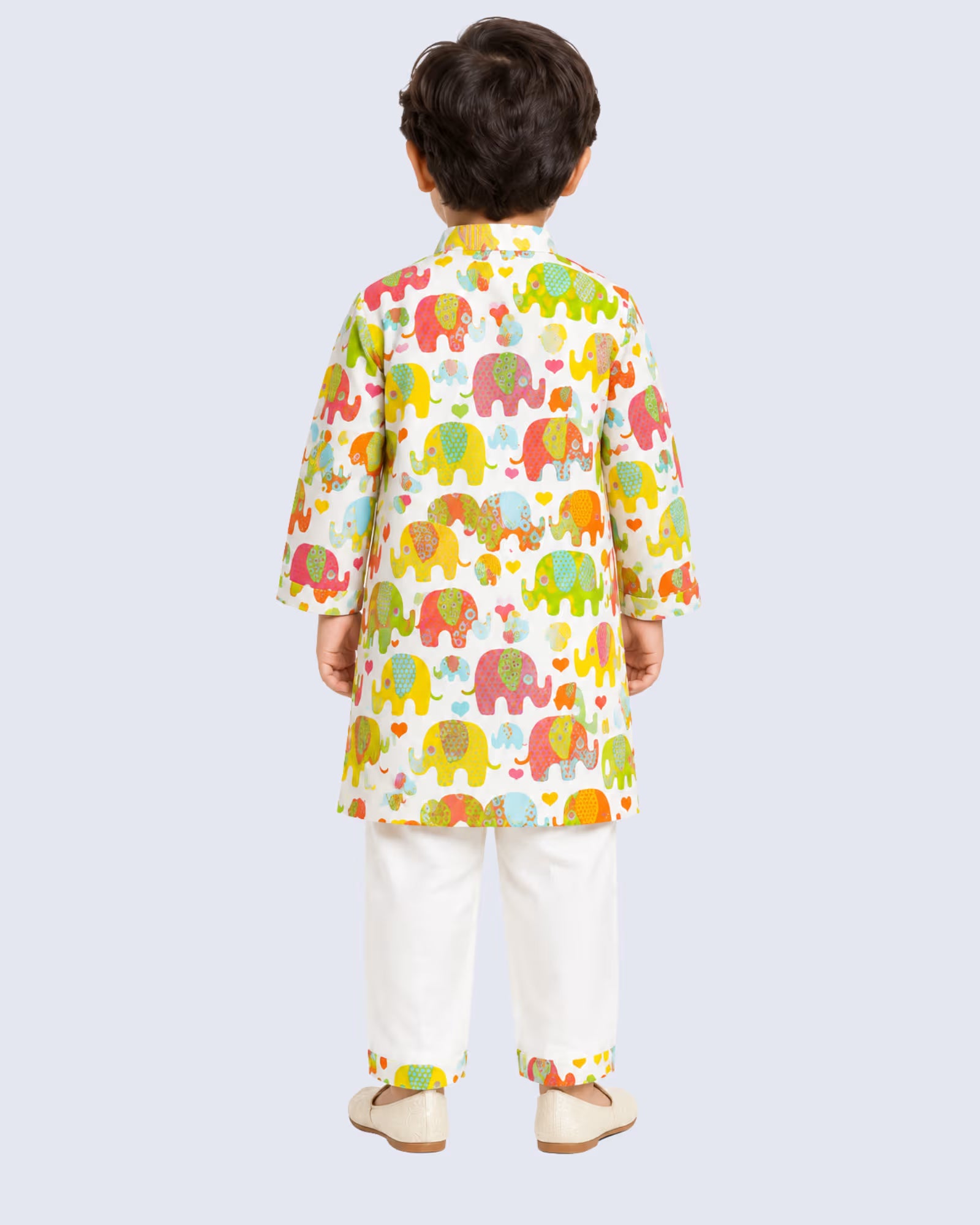 Elephant Print Cotton Kurta Pajama set