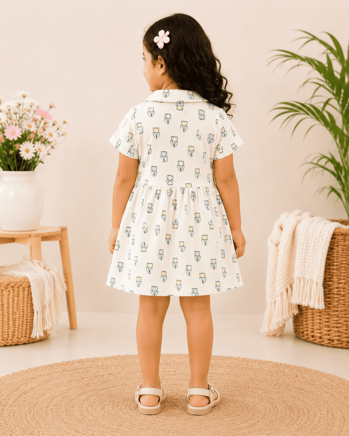 Girls Cotton Floral Frock | Soft & Breathable Summer Dress for Baby Girls