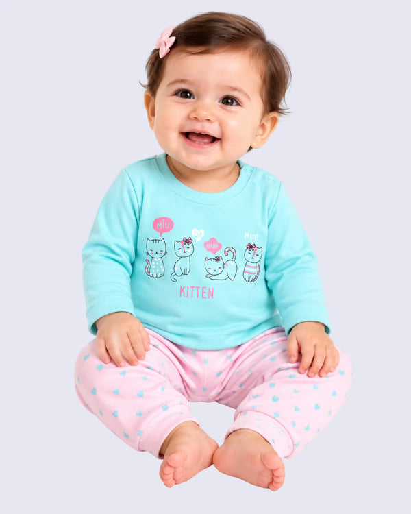 Newborn Blue Full Sleeve Cotton Set