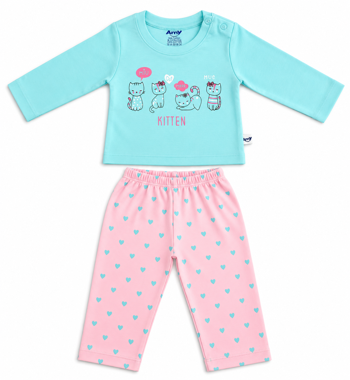 Newborn Blue Full Sleeve Cotton Set