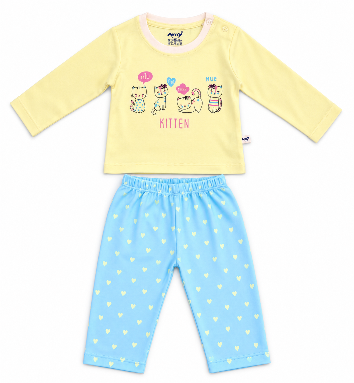 Newborn Yellow Full Sleeve Cotton Set