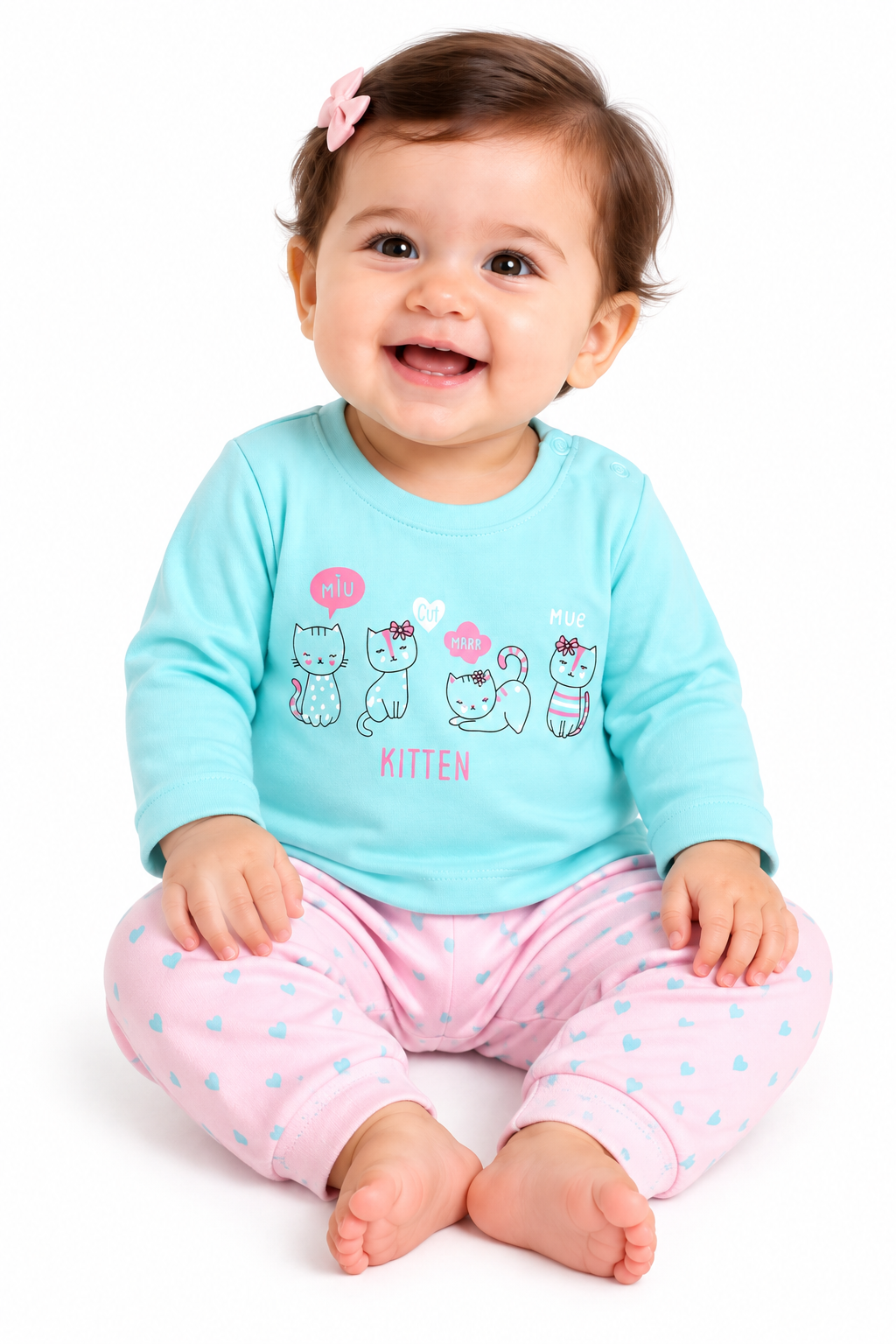 Newborn Blue Full Sleeve Cotton Set
