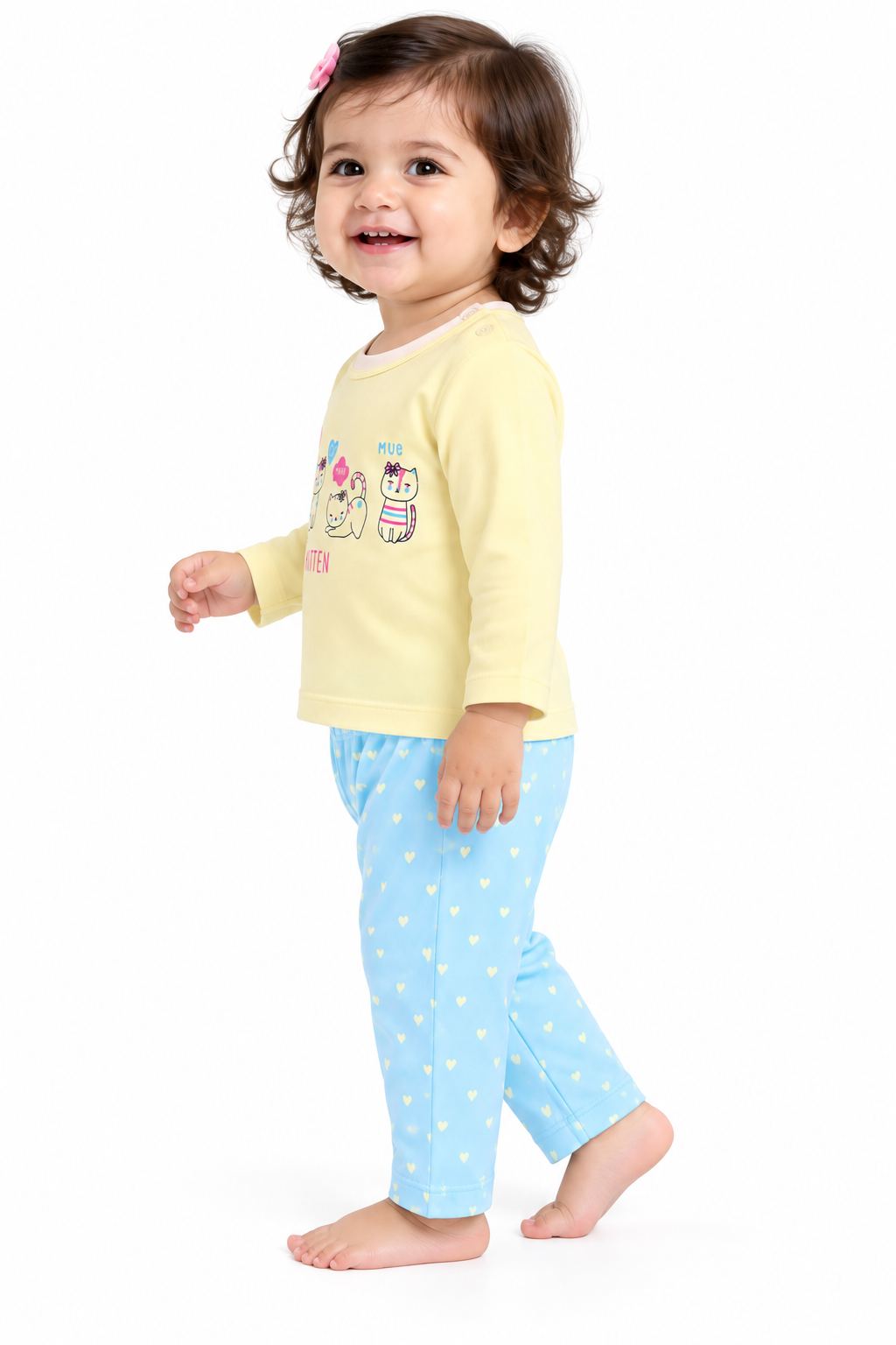 Newborn Yellow Full Sleeve Cotton Set
